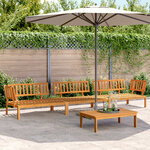 vidaXL Salon palette de jardin 4 Pièces bois d'acacia massif