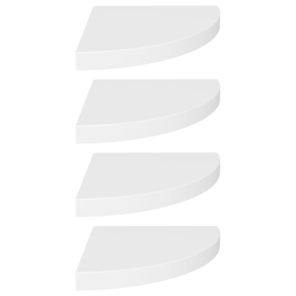 vidaXL Étagères d'angle flottantes 4 Pièces blanc 35x35x3 8 cm MDF