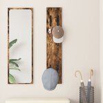 vidaXL Porte-manteau mural avec stockage Chêne fumé 20 x 1.5 x 100 cm