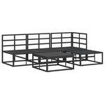 vidaXL Ensemble de canapé de jardin avec coussin 5 Pièces Noir Aluminium