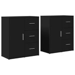 vidaXL Buffets 2 Pièces noir 60x31x70 cm bois d'ingénierie
