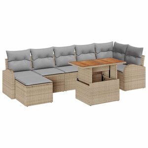 vidaXL Ensemble de canapé de jardin 8 Pièces beige et gris clair