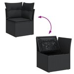 vidaXL Salon de jardin 9 Pièces avec coussins noir résine tressée