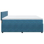 vidaXL Sommier à lattes de lit et matelas Bleu 200x200 cm velours