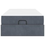 vidaXL Cadre de lit avec matelas Gris foncé 90 x 200 cm Velours