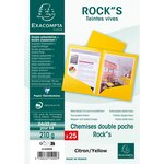 Paquet de 25 chemises Double Poche ROCK''S 220 - double A4 ou A3 - 24x32cm EXACOMPTA