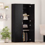 vidaXL Buffet Chêne Noir 80x39x178 cm Bois aggloméré