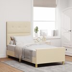 vidaXL Lit Créme 100x200 cm en Tissu