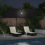 vidaXL Parasol Roma à Bras Déporté Noir et Noir 352 x 251 x 265 cm