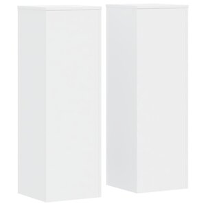 vidaXL Supports pour plantes 2 Pièces blanc 33x33x100cm bois d'ingénierie