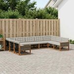 vidaXL Ensemble de canapés d'extérieur 9 pc Naturel et gris clair