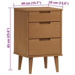 vidaXL Table de chevet MOLDE Marron 40x35x65 cm Bois de pin solide
