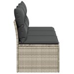 vidaXL Canapé de jardin et coussins 3 places gris clair résine tressée
