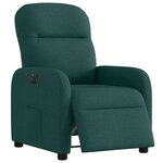 vidaXL Fauteuil inclinable électrique Vert foncé Tissu