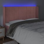 vidaXL Tête de lit à LED Rose 163x16x118/128 cm Velours