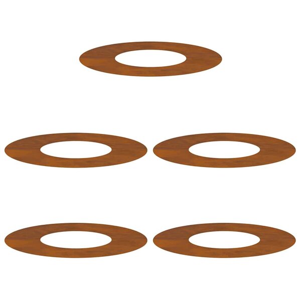 vidaXL Anneaux d'arbre plats 5 Pièces Marron Ø30 / 60 cm