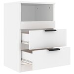 vidaXL Table de chevet Blanc Bois d'ingénierie