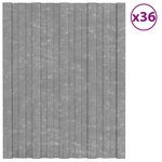 vidaXL Panneaux de toiture 36 Pièces Acier galvanisé Argenté 60x45 cm