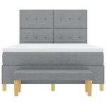 vidaXL Lit à ressorts avec matelas Gris clair 160 x 200 cm tissu
