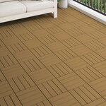 vidaXL Carreau de terrasse Design 3D 11 Pièces Teck 30 x 30 cm WPC