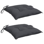 vidaXL Coussins de chaise lot de 2 anthracite 50x50x7 cm tissu oxford