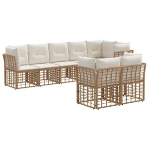 vidaXL Ensemble de canapés d'extérieur Naturel Polyester