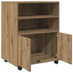 vidaXL Armoire à roulettes chêne artisanal 60x48x81 cm bois ingénierie