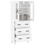 vidaXL Buffet haut Blanc 69 5x34x180 cm Bois d'ingénierie