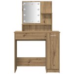 vidaXL Ensemble de coiffeuse avec LED chêne artisanal bois ingénierie