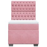 vidaXL Sommier à lattes de lit avec matelas Rose 90x190 cm Velours