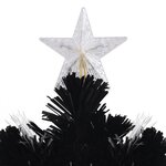 vidaXL Sapin de Noël et flocons de neige LED Noir 150 cm Fibre optique