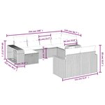 vidaXL Salon de jardin avec coussins 10 Pièces beige résine tressée