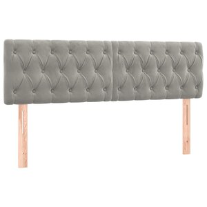 vidaXL Têtes de lit 2 Pièces Gris clair 72x7x78/88 cm Velours