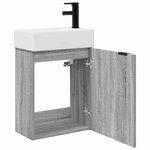 vidaXL Meuble de salle de bain avec robinet Sonoma gris
