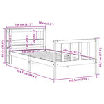vidaXL Cadre de lit sans matelas 100x200 cm bois massif de pin
