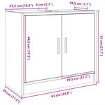 vidaXL Armoire de lavabo chêne fumé 63x29x55 cm bois d'ingénierie