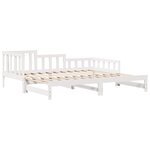 vidaXL Lit de jour avec gigogne et tiroirs sans matelas blanc 80x200cm