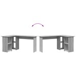 vidaXL Bureau info gris Gris Sonoma MDF Moyen Rangement Bureau