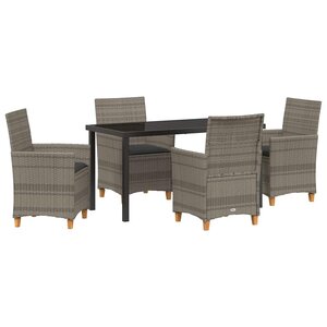 vidaXL Ensemble de salle à manger pour jardin 5 Pièces Gris polyrotin