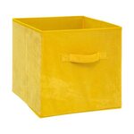 Boîte de rangement/tiroir pour meuble en tissu  31x31 cm - Velours - Jaune