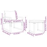 vidaXL Ensemble de canapé de jardin 4 Pièces Noir 61 x 72 5 x 71 cm Acier