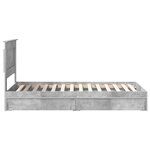 vidaXL Lit de Rangement Gris béton 90 x 190 cm Bois d'ingénierie