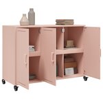 vidaXL Buffet rose 100 5x39x72 cm acier