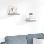 vidaXL Étagères murales flottantes 2 Pièces gris 23x23 5x3 8 cm MDF