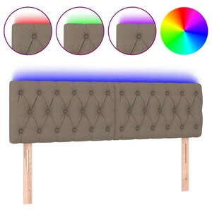vidaXL Tête de lit à LED Taupe 144x7x78/88 cm Tissu