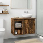 vidaXL Meuble de Salle de Bain In-between Chêne fumé 30 x 35 x 50 cm