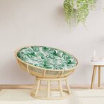 vidaXL Coussin rond à motif de feuilles Ø 100 x11 cm tissu oxford