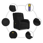 vidaXL Fauteuil de massage inclinable Noir Tissu