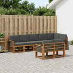 vidaXL Ensemble de canapés d'extérieur 8 pc Naturel et Anthracite