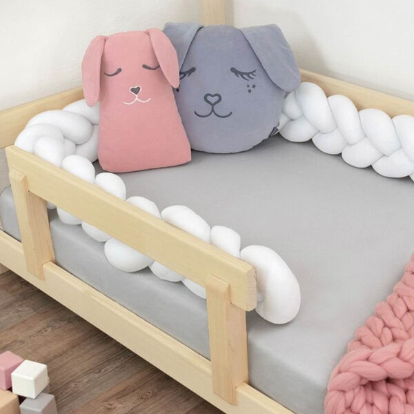 Tour de lit tressé enfant et adulte - Blanc - 20 x 450 cm